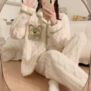 <span class=keywords><strong>Pigiama</strong></span> <span class=keywords><strong>in</strong></span> <span class=keywords><strong>pile</strong></span> corallo con cartoni animati per ragazze, completo <span class=keywords><strong>pigiama</strong></span> <span class=keywords><strong>in</strong></span> velluto autunno/inverno, set <span class=keywords><strong>pigiama</strong></span> caldo <span class=keywords><strong>in</strong></span> flanella - Product Image 3