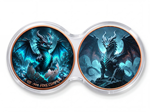 Moneda de Cobre Puro 999 de 1 oz, Paquete de 2 Cápsulas Infinity, Dragón Joven Eclosionando, Colorido, Alto Relieve, Edición de Coleccionista 3D - Product Image 4