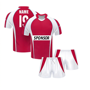 เสื้อรักบี้สไตล์วินเทจแบบสั่งทำพิเศษสำหรับทีม  ผ้าโพลีเอสเตอร์ระบายอากาศได้ดี พิมพ์ลายแบบซับลิเมชั่น แขนสั้น คุณภาพสูง รับผลิตแบบ OEM - Product Image 1