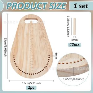 Wooden Woven Board Bracelet Maker Pear Cut Multi Rope Weaving Frame Desktop <b>DIY</b> Jewelry Making Supplies <b>Kit</b> - Product Image 3