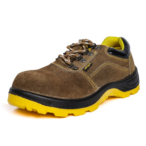 Chaussures de sécurité basses antidérapantes en daim avec semelle intermédiaire en acier, semelle extérieure jaune en PU, antistatiques et résistantes à l'huile - Product Image 1