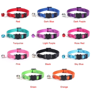 <span class=keywords><strong>Collar</strong></span> de gatito para gato occidental pequeño, 11 colores, nailon reflectante, fácil de ajustar, cintas de campana de seguridad, <span class=keywords><strong>Collar</strong></span> de nailon para mascotas Breakaway - Product Image 2
