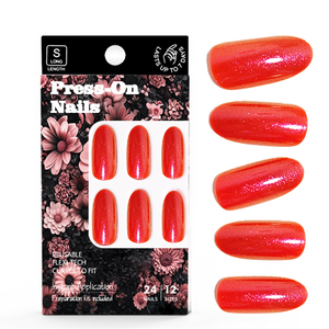 <span class=keywords><strong>Faux</strong></span> <span class=keywords><strong>ongles</strong></span> ovales <span class=keywords><strong>extra</strong></span> longs au design personnalisé, mode rouge vif d'été, bouts d'<span class=keywords><strong>ongles</strong></span> artificiels violets bling-bling réutilisables - Product Image 4