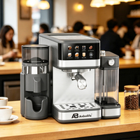 Machine à café semi-automatique compacte Anbolife 20 bars avec écran couleur programmable, moulin intégré et double filtre en acier inoxydable, du grain à la tasse