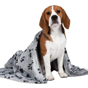 โลโก้ที่กําหนดเอง Pawprint ผ้าห่มสุนัขหนากว่าแสนสบายขนาดเล็กขนาดกลางขนาดใหญ่ล้างทําความสะอาดได้ทําความสะอาดง่ายผ้าห่มสุนัขแมว - Product Image 1