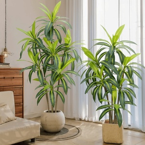 Planta Artificial <span class=keywords><strong>de</strong></span> Lujo, Estilo Brasileño, en <span class=keywords><strong>Maceta</strong></span> <span class=keywords><strong>de</strong></span> Madera, Decoración <span class=keywords><strong>de</strong></span> Interiores, PVC Suave - Product Image 1