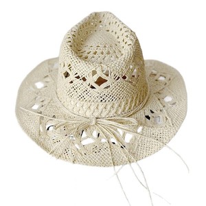 Hollowed Out Hand Woven <b>Straw</b> <b>Hat</b> Breathable Sunshade Beach Fedora Female Adult Yiwu Bamboo Fiber MZ25-985 - Product Image 4