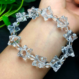En vrac En Gros 8mm Naturel Clair Quartz Cristal Pierre De Guérison MerKaBa Étoile Méditation Bracelet Bracelet pour Cadeau - Product Image 4