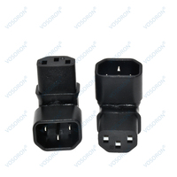 Adaptateur d'extension d'alimentation à angle droit IEC mâle C14 à C13 femelle 90 degrés vers le bas pour PDU et UPS, connecteur 3 broches 250V 10A IEC320