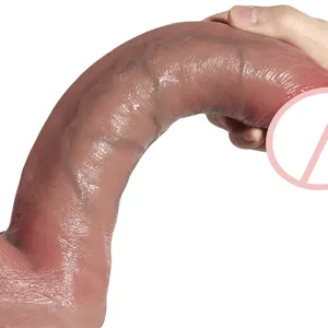 Simulierter Riesenpenis Weibliche Masturbation flüssiges Silikon Dildo Weibliches Sexspielzeug Consolador Brinquedos Sexuais