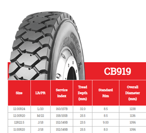 Neumático TBR CB919 10.00R20 11.00R20 12.00R20 12.00R24 con Patrón de Rueda Motriz para Camión - Product Image 3