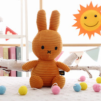 Peluche lapin Miffy rayé mignon de 28 cm, super douce, rembourrée en coton PP, poupée apaisante pour enfants, cadeau d'anniversaire