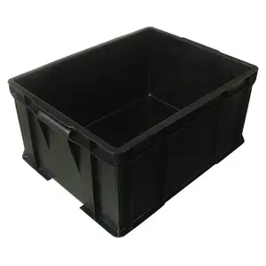 Dayanıklı elektronik bileşen siyah iletken eşya kutuları antistatik kaplar tepsi ESD plastik kutu
