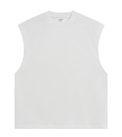 Oversize YKH 275GSM algodón de alta calidad personalizado propio logotipo liso sin mangas Camiseta ajustada peso pesado de talla grande camisetas de hombre