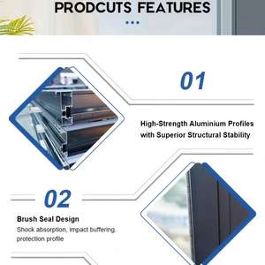 <span class=keywords><strong>Porte</strong></span> coulissante en aluminium à rupture <span class=keywords><strong>de</strong></span> pont thermique moderne à double vitrage australien AS2047 avec moustiquaire pour villa et jardin - Product Image 5