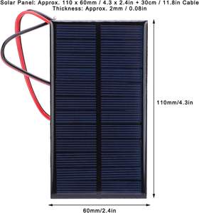 Petit mini panneau solaire mini <span class=keywords><strong>1W</strong></span> 2W 3W 4W 5W 8W 10W 2V 3V 5V 6V 9V 12V 18V personnalisé ETFE époxy PET 6W - Product Image 2