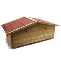 Grande maison pour chat en bois au design animalier moderne pour jardin/patio, abri extérieur pour animaux imperméable et isolé