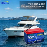 Batterie à décharge profonde 12V 120AH Grade A Haute Tension LiFePO4 Chauffée Marine RS485 Smart BMS Prise Anderson CE RoHS IP67 OEM ODM