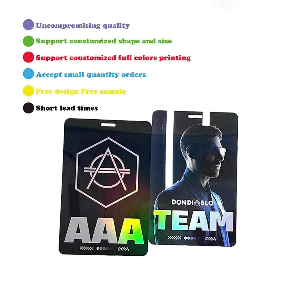 Factory Customization Free Design Pvc Blank Card Shiny Exhibition Activities Business Overlay Film ID Hologram Card