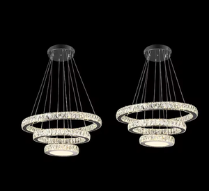 Zeal Lighting Best Selling Modern K9 62W Iluminación de acero inoxidable Chrome LED Light Crystal Chandelier - Product Image 3