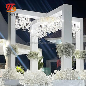 Nuevo diseño acrílico boda Chuppah decoración boda Chuppah blanco Mandap con flores - Product Image 3