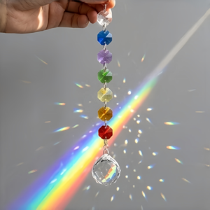 Guirlande attrape-soleil personnalisable en perles de <span class=keywords><strong>cristal</strong></span> octogonales pour fenêtre, décoration de mariage et de maison, bijou suspendu en prisme - Product Image 1
