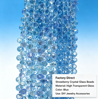 Perles de verre fraise effet cristal lisse, en vrac, pour la fabrication de bijoux faits main – Vente chaude