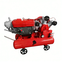 Compresseur d'air stationnaire 12V à moteur à piston, entraîné par courroie, lubrifié, refroidi par air, pour usage minier, avec bloc compresseur et réservoir d'air de 130L