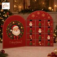 Calendrier de l'Avent personnalisé de 24 jours pour Noël, boîte en papier, boîte rigide magnétique à tiroir en carton pour l'emballage de cosmétiques et de produits de beauté