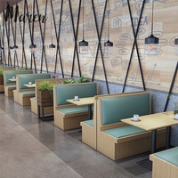 Ensemble de mobilier de restaurant moderne en bois pour café, avec banquette, chaises et table, en promotion