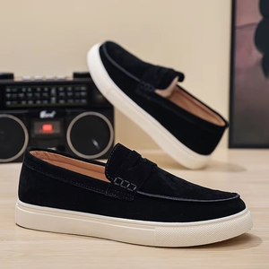 Zapatos Casuales de Cuero Vacuno de Lujo para Hombre, Diseño de Diseñador, Antideslizantes, Suela Gruesa, Estilo Caminata, Personalizados, de Gamuza - Product Image 4