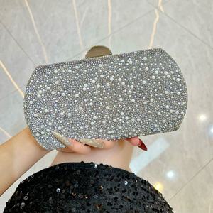 กระเป๋าคลัทช์ไข่มุกผู้หญิงสุดหรู ปี 2026 กระเป๋าถือคริสตัลประดับลูกปัดสำหรับงานกลางคืน กระเป๋าคลัทช์งานแต่งงานวิบวับ กระเป๋าสะพายโซ่ประดับเพชร - Product Image 6