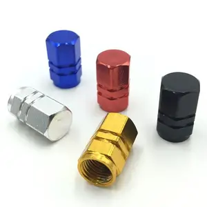 Produit de service de CNC personnalisé/Bouchons de tige de valve de pneu en aluminium poli arc-en-ciel chromé de style balle