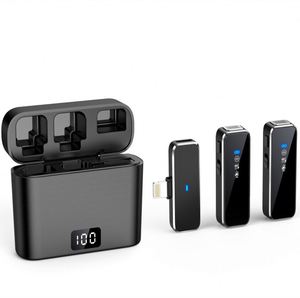 Streaming <b>Microphone</b> Lavalier <b>Wireless</b> <b>Microphone</b> Noise Cancelling <b>Microphone</b> with Charging case and Battery Level Indicator - Product Image 1