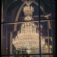 Lustre en cristal sur mesure OEM, style moderne, pour hall d'hôtel, salle de banquet, centre de conférence, atrium