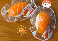 Jouet Squishy Créatif en TPR Souple, Simulation de Sushi au Saumon Japonais NC Viral, Aliment de Simulation à Rebond Lent, Jouet Promotionnel à Presser