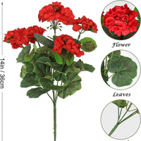 Buket Geranium Begonia Sutra Berlapis Ganda Laris Manis Lintas Negara, Dekorasi Rumah, Cetakan Injeksi Langsung Dari Produsen