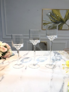 Bàn Đám Cưới Trang Trí Nội Thất Kính Bệ Candl/Dài Gốc Rõ Ràng Glass Candle Holder/Hot Bán Ống Kính Người Giữ Ngọn Nến - Product Image 6