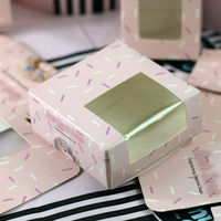 Scatole di Carta Rosa con Finestra per Torte, Ciambelle e Biscotti