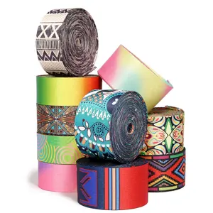 High Quality Colorful Polyester Printed Webbing Strap Dog Collars 25mm 38mm Wide Nylon Seat Belt Strap Webbing For Bags Backpack