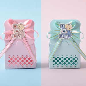 Tùy chỉnh bé tắm & sinh nhật Hộp quà tặng nghệ thuật bao bì giấy với Ribbon cho kẹo & thực phẩm dập & loại thư mục - Product Image 6