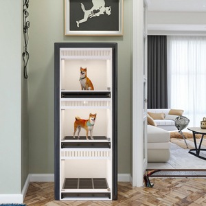 Çelik ve demir inşaat ile evcil hayvan kafesi ahşap dolap düğmesi cam ahşap sandık görüntülemek için <span class=keywords><strong>Pet</strong></span> köpekler kutu ambalaj dahil - Product Image 6