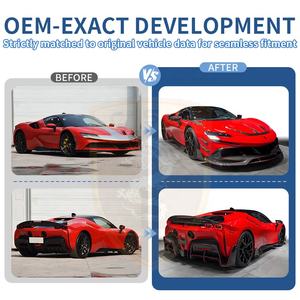 Upgrade auf MSY Style <span class=keywords><strong>Bodykit</strong></span> aus Trockencarbon für Ferrari SF90 Frontlippe Seitenschweller Kotflügel Spiegelkappe Heckdiffusor Karosseriekit - Product Image 1