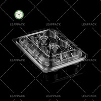 Petite boîte d'emballage en plastique à 6 compartiments pour gâteau à tarte aux œufs Récipient alimentaire jetable en plastique transparent pour nouilles