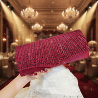 Sac de soirée plissé doré scintillant pour femme 2026, pochette à chaîne, sacs de mariage et de fête, sacs à main longs en strass