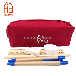 Ensemble de papeterie rouge <span class=keywords><strong>6</strong></span> pièces avec trousse à crayons, logo personnalisé, kit de fournitures scolaires, ensemble cadeau pour étudiants, cadeaux promotionnels pour la rentrée scolaire - Product Image 6