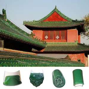 Baxite ubin atap Cina mengkilap rumah Pagoda tradisional 160mm