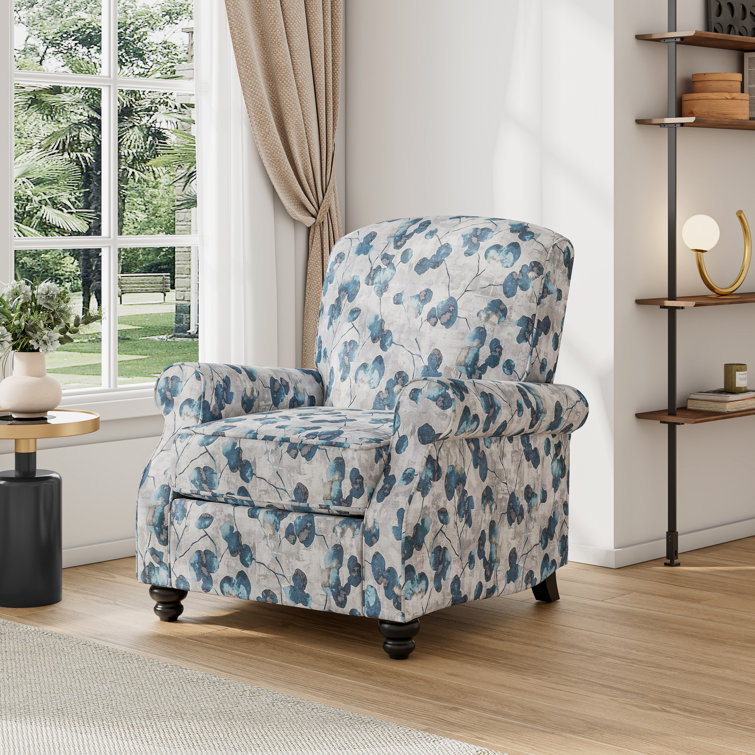 Azul Floral Poliéster