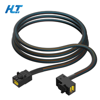 Câble tressé en cuivre pur 180 SFF-8643 vers 90 SFF-8643 Mini-SAS HD 12 Gbit/s pour serveur informatique, RAID, HBA, stockage NAS