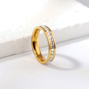 Anillos de Acero Inoxidable con Circonitas Personalizados, Chapados en Oro de 18K, Anillo de Moda Grueso para Mujer y Hombre - Product Image 4